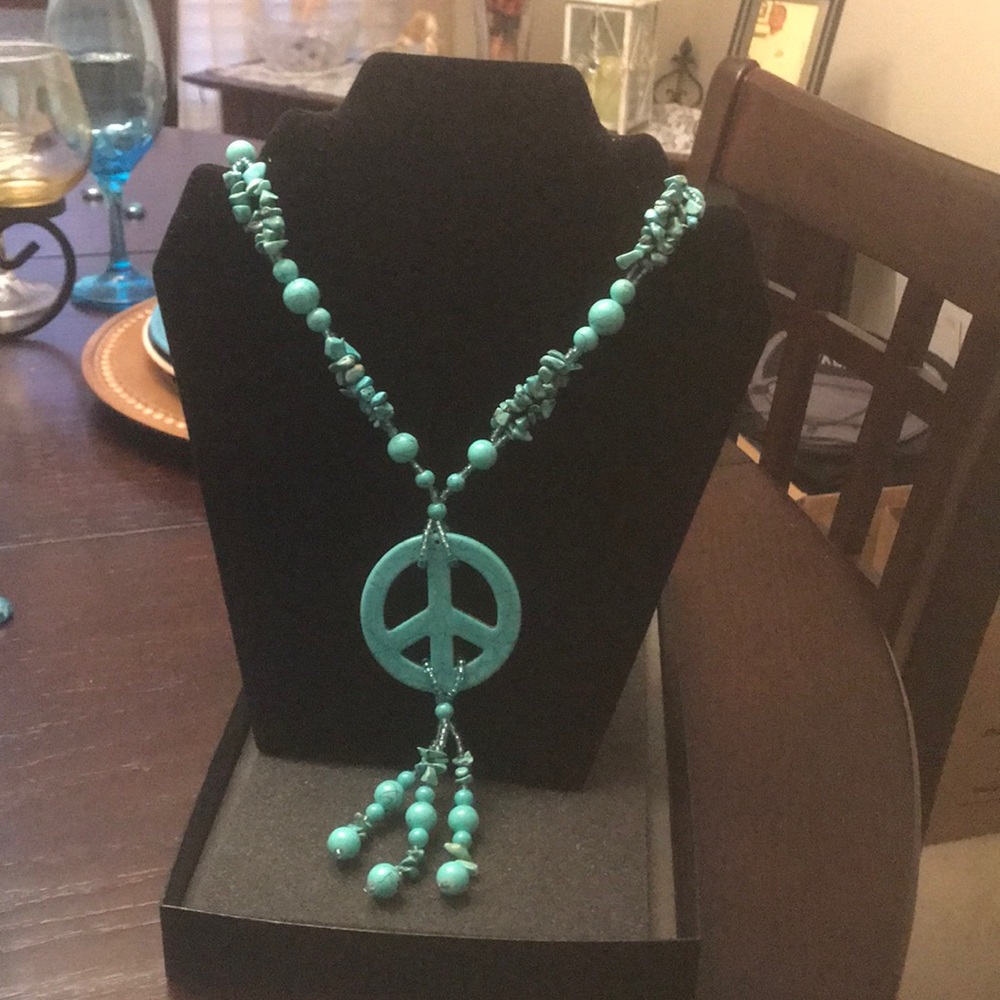 Turquoise color Peace Necklace